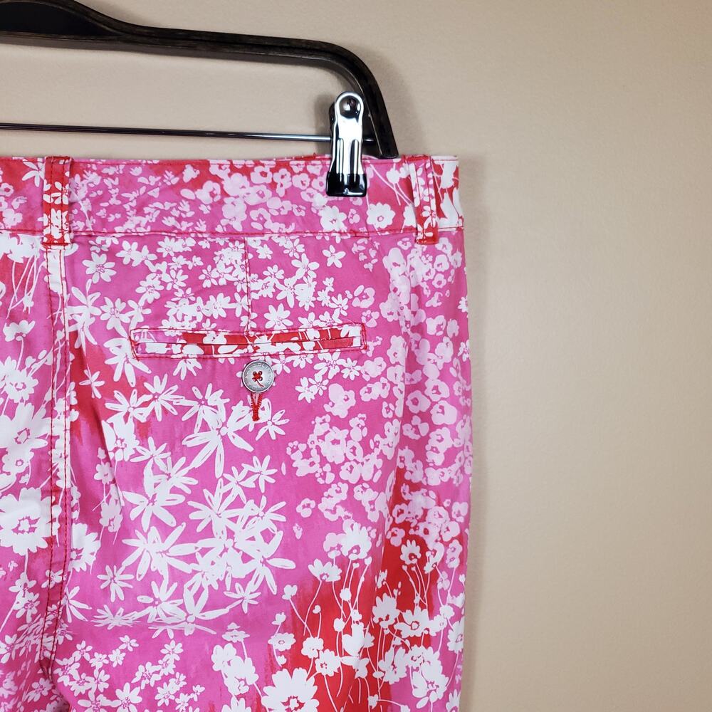 Vintage Bandolino Pink Floral Bermuda Shorts Size 12P - Picture 6 of 10